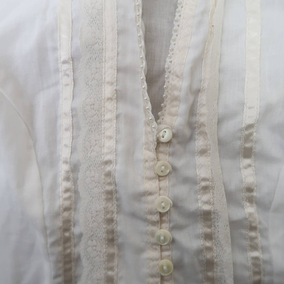 Vintage 70s Gunne Sax white button front prairie top 7 - Picture 4 of 7